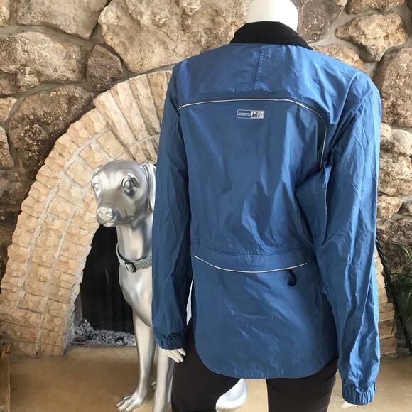 REI Full Zip Rain Blue Jacket Coat with Zipped Pocket Women's Size Small - Picture 5 of 10